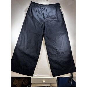 NEW Athleta Paradise Wide Leg Pants Woman's Black Linen Blend High Rise XL NWT